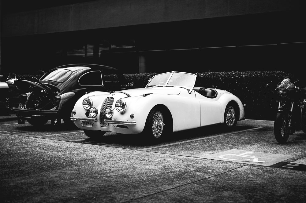 A 1950s Jaguar XK on show at Sydney's MotorRetro Cars, Bikes & Coffee Event in June 2022