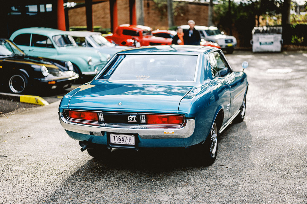 An early model Toyota Celica 1600 GT on show at Sydney's MotorRetro Cars, Bikes & Coffee Event in June 2022